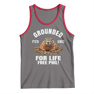 Funny Groundhog Tank Top Grounded For Life Ground Hog Day TS10 Deep Heather Red Print Your Wear