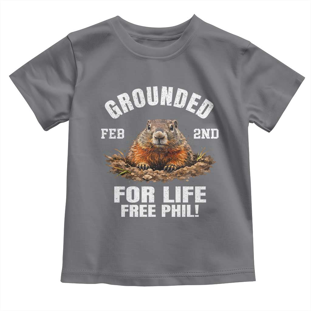 Funny Groundhog Toddler T Shirt Grounded For Life Ground Hog Day TS10 Charcoal Print Your Wear