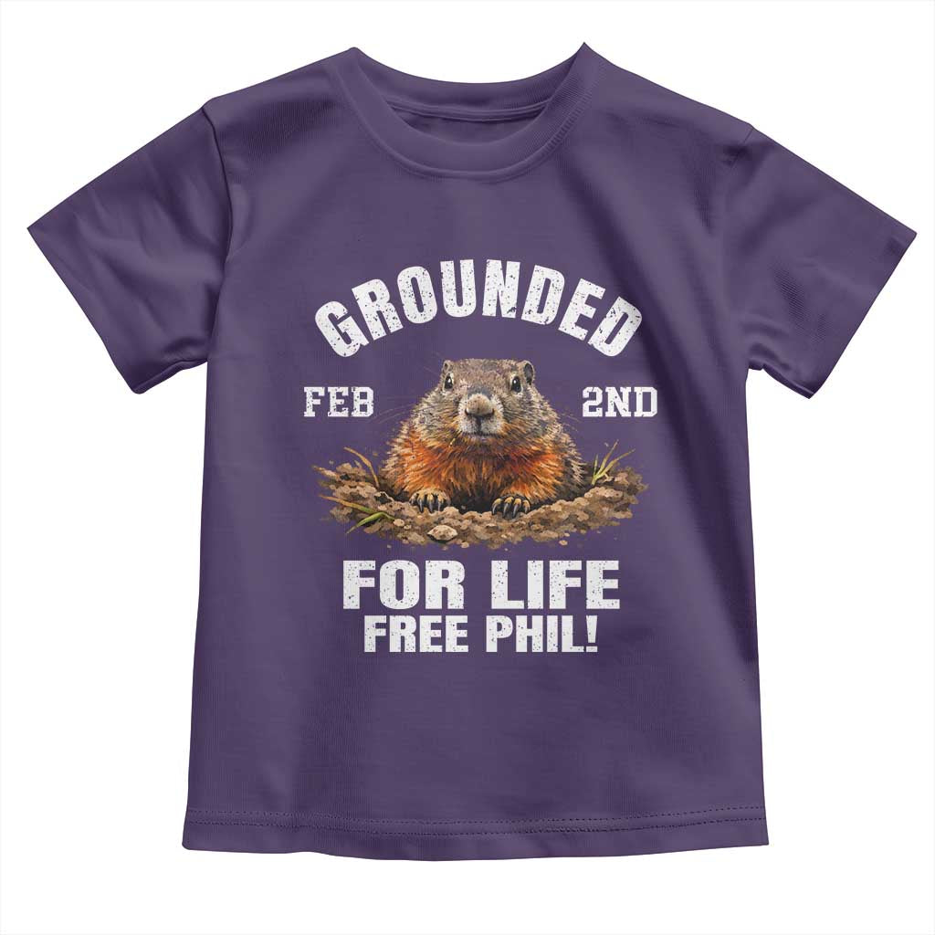 Funny Groundhog Toddler T Shirt Grounded For Life Ground Hog Day TS10 Purple Print Your Wear