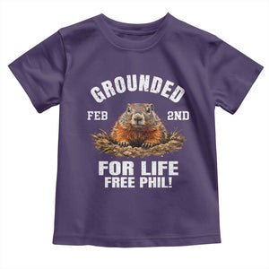 Funny Groundhog Toddler T Shirt Grounded For Life Ground Hog Day TS10 Purple Print Your Wear