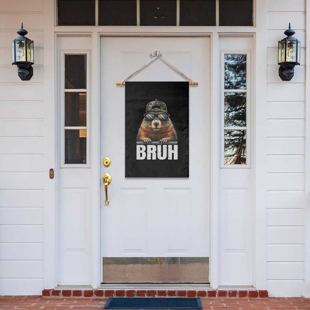Bruh Groundhog Garden Flag Funny Woodchuck Camo Hat Youth Teens Kids Slang TS10 Print Your Wear