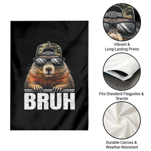 Bruh Groundhog Garden Flag Funny Woodchuck Camo Hat Youth Teens Kids Slang TS10 Print Your Wear