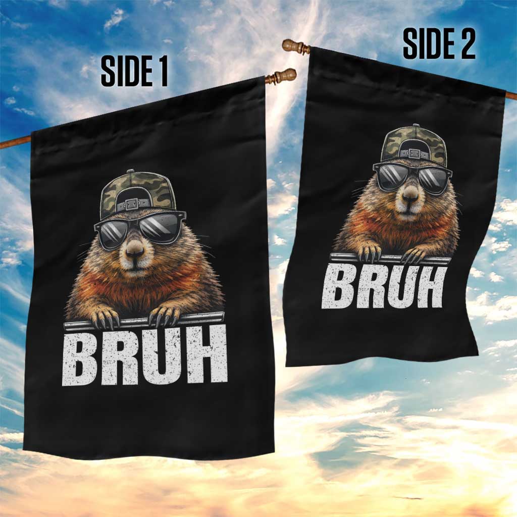 Bruh Groundhog Garden Flag Funny Woodchuck Camo Hat Youth Teens Kids Slang TS10 Print Your Wear