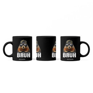 Bruh Groundhog Coffee Mug Funny Woodchuck Camo Hat Youth Teens Kids Slang TS10 Print Your Wear