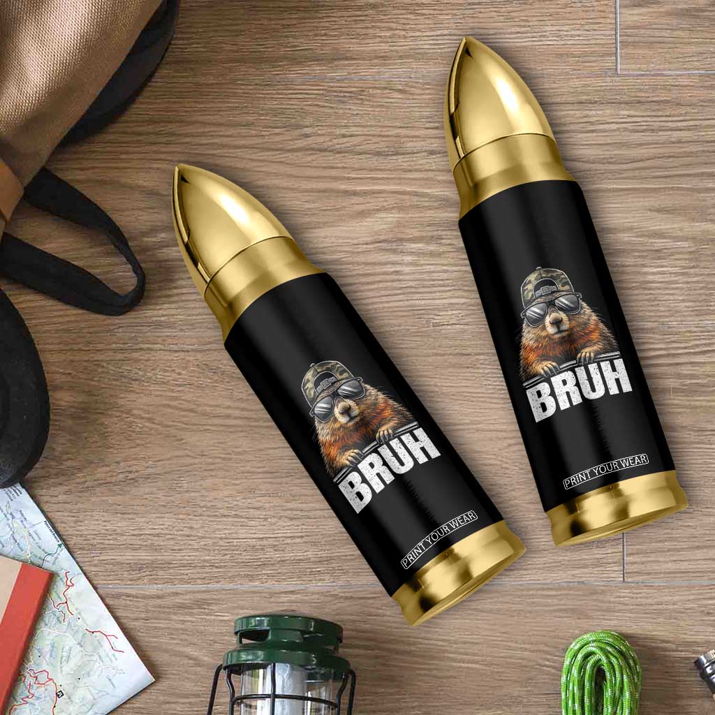 Bruh Groundhog Bullet Tumbler Funny Woodchuck Camo Hat Youth Teens Kids Slang TS10 Print Your Wear