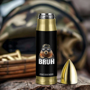 Bruh Groundhog Bullet Tumbler Funny Woodchuck Camo Hat Youth Teens Kids Slang TS10 Print Your Wear