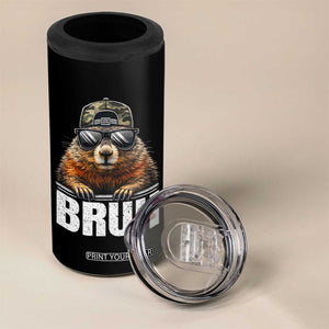 Bruh Groundhog 4 in 1 Can Cooler Tumbler Funny Woodchuck Camo Hat Youth Teens Kids Slang TS10 Print Your Wear