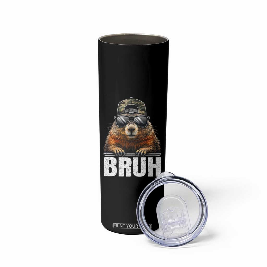 Bruh Groundhog Skinny Tumbler Funny Woodchuck Camo Hat Youth Teens Kids Slang TS10 Print Your Wear