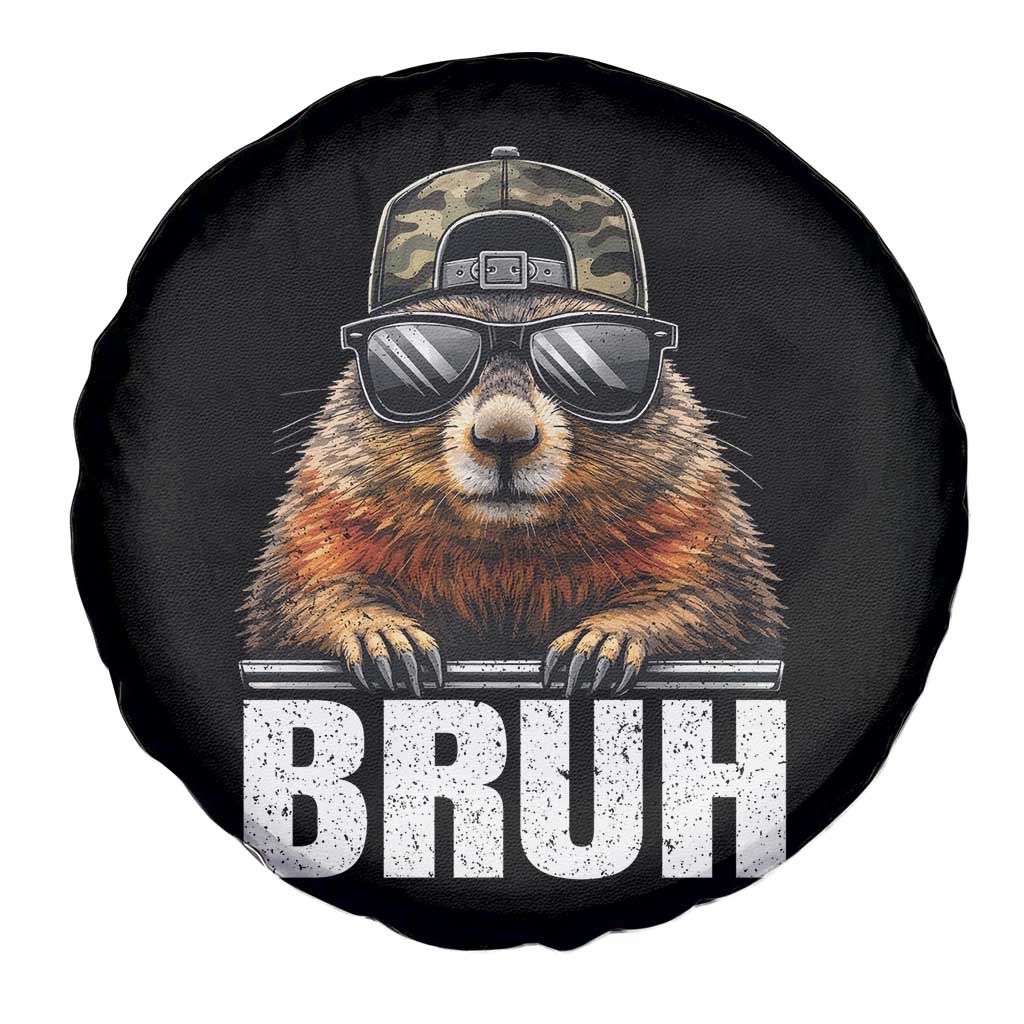 Bruh Groundhog Spare Tire Cover Funny Woodchuck Camo Hat Youth Teens Kids Slang TS10 Print Your Wear