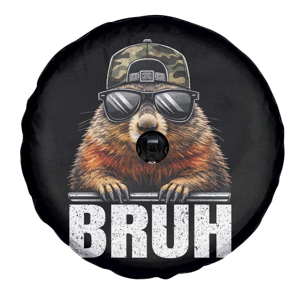 Bruh Groundhog Spare Tire Cover Funny Woodchuck Camo Hat Youth Teens Kids Slang TS10 Print Your Wear