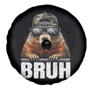 Bruh Groundhog Spare Tire Cover Funny Woodchuck Camo Hat Youth Teens Kids Slang TS10 Print Your Wear