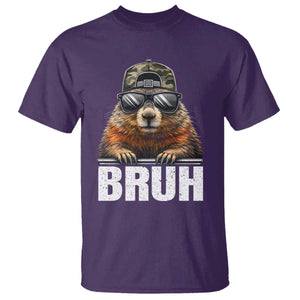Bruh Groundhog T Shirt Funny Woodchuck Camo Hat Youth Teens Kids Slang TS10 Purple Print Your Wear