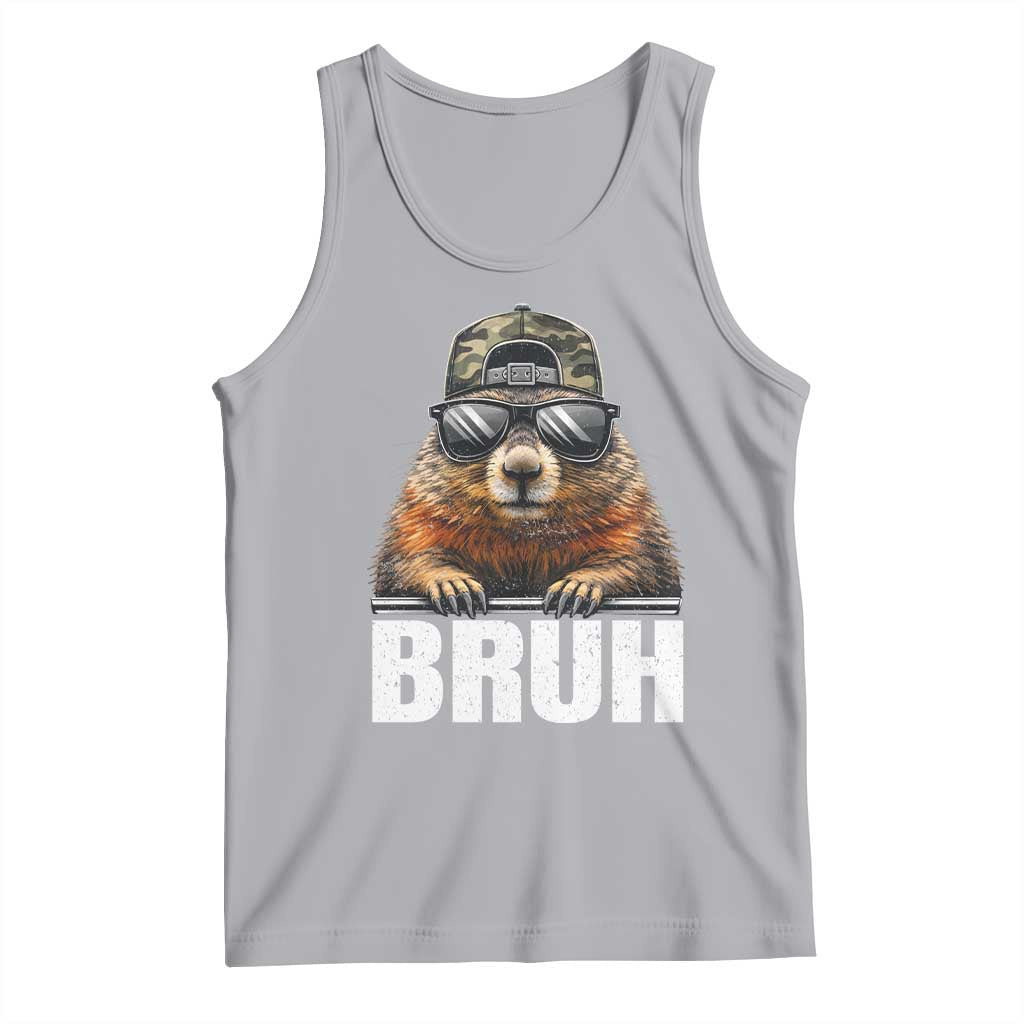 Bruh Groundhog Tank Top Funny Woodchuck Camo Hat Youth Teens Kids Slang TS10 Athletic Heather Print Your Wear