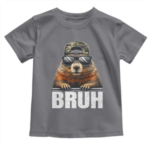 Bruh Groundhog Toddler T Shirt Funny Woodchuck Camo Hat Youth Teens Kids Slang TS10 Charcoal Print Your Wear