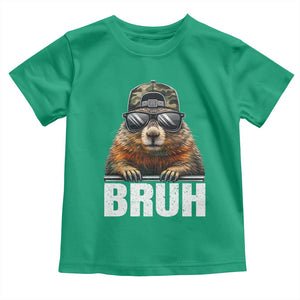 Bruh Groundhog Toddler T Shirt Funny Woodchuck Camo Hat Youth Teens Kids Slang TS10 Irish Green Print Your Wear