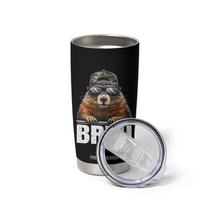 Bruh Groundhog Tumbler Cup Funny Woodchuck Camo Hat Youth Teens Kids Slang TS10 Print Your Wear