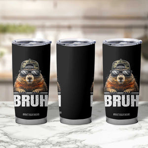 Bruh Groundhog Tumbler Cup Funny Woodchuck Camo Hat Youth Teens Kids Slang TS10 Print Your Wear
