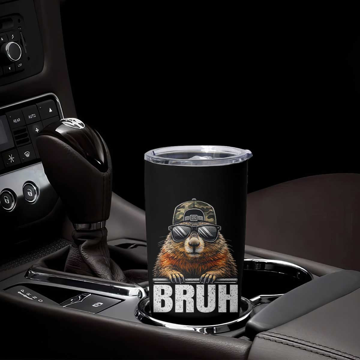 Bruh Groundhog Tumbler Cup Funny Woodchuck Camo Hat Youth Teens Kids Slang TS10 Print Your Wear