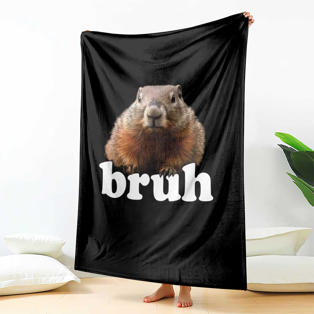 Bruh Groundhog Throw Blanket Funny Woodchuck Youth Teens Kids Slang TS10 Print Your Wear
