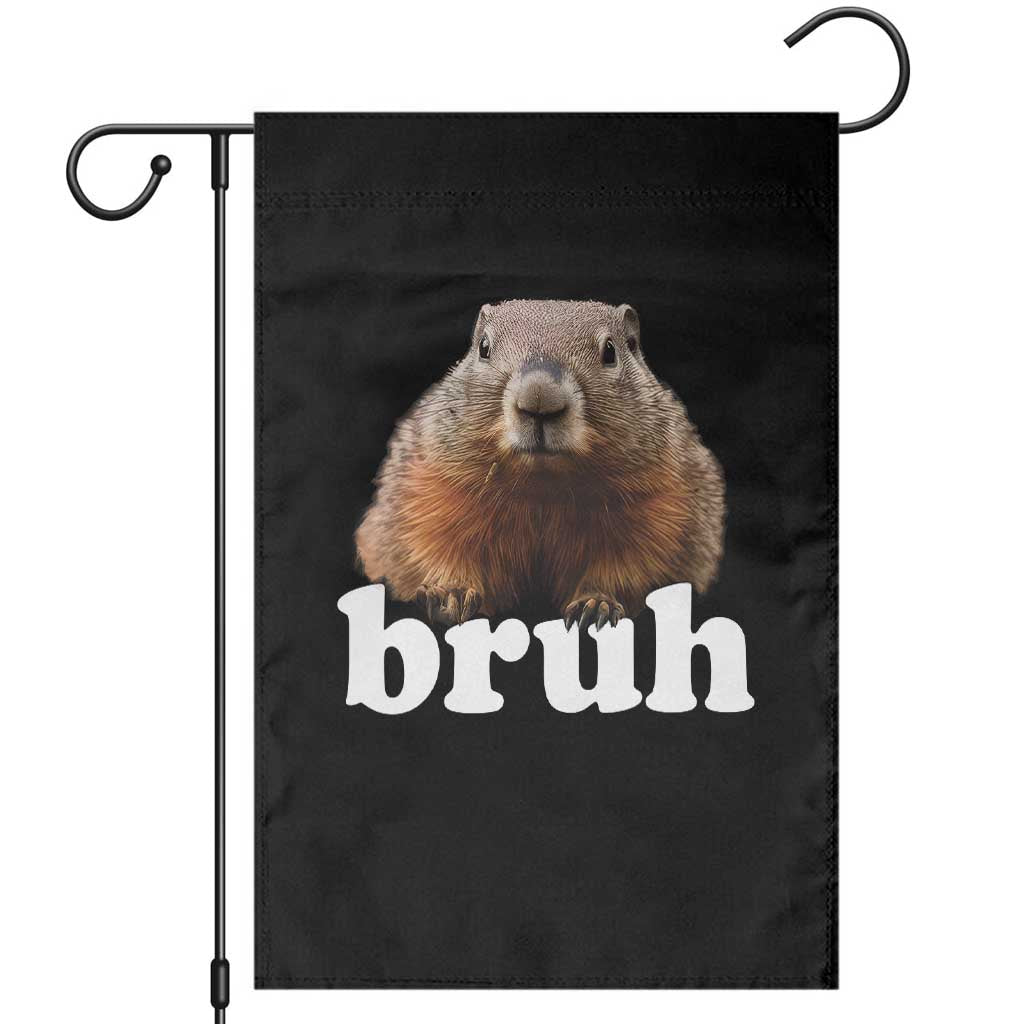 Bruh Groundhog Garden Flag Funny Woodchuck Youth Teens Kids Slang TS10 Black Print Your Wear