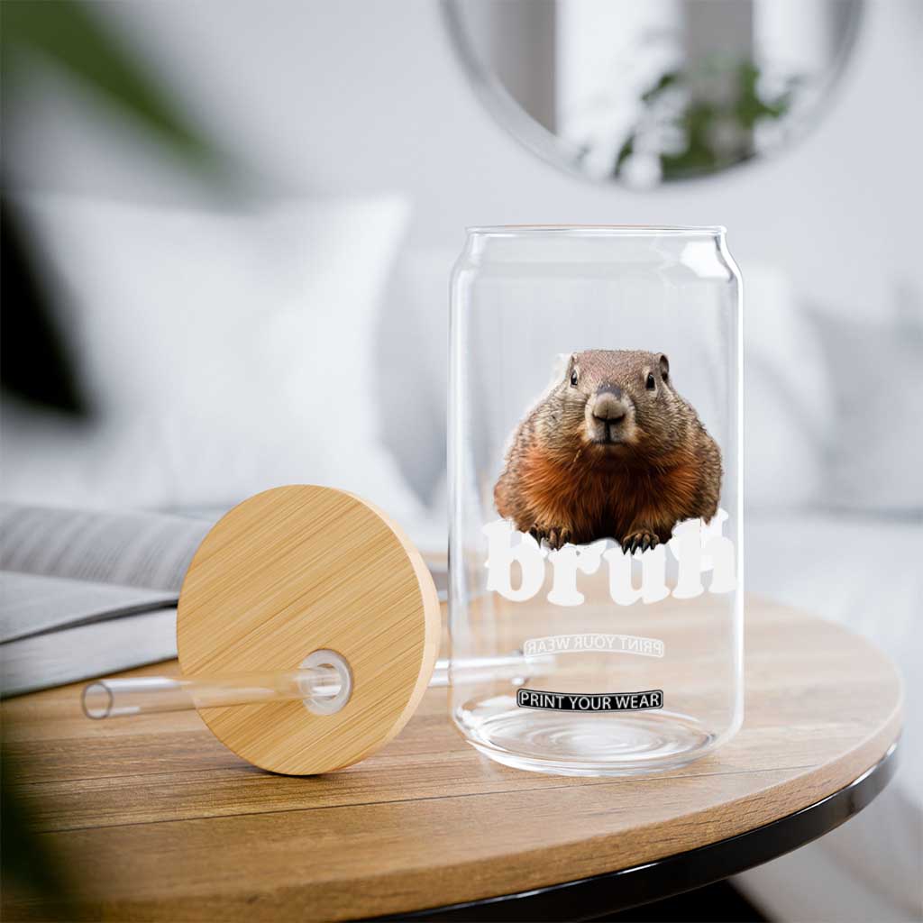 Bruh Groundhog Glass Can Funny Woodchuck Youth Teens Kids Slang TS10 Print Your Wear