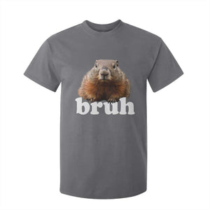 Bruh Groundhog T Shirt For Kid Funny Woodchuck Youth Teens Kids Slang TS10 Charcoal Print Your Wear