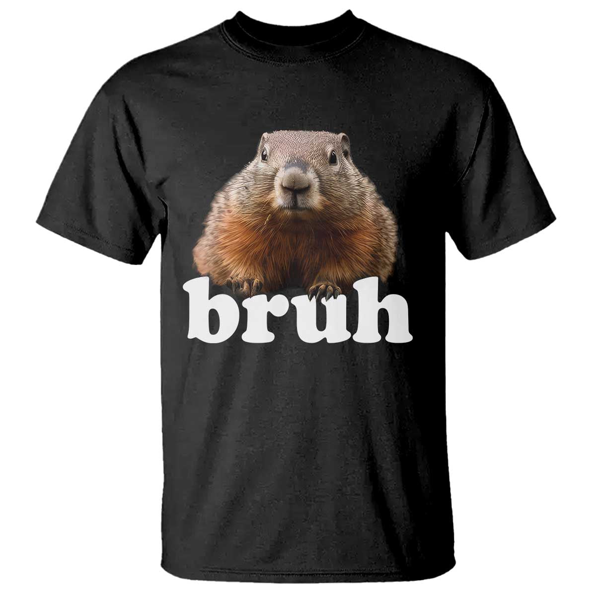 Bruh Groundhog T Shirt Funny Woodchuck Youth Teens Kids Slang TS10 Black Print Your Wear
