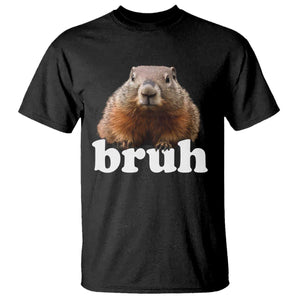 Bruh Groundhog T Shirt Funny Woodchuck Youth Teens Kids Slang TS10 Black Print Your Wear