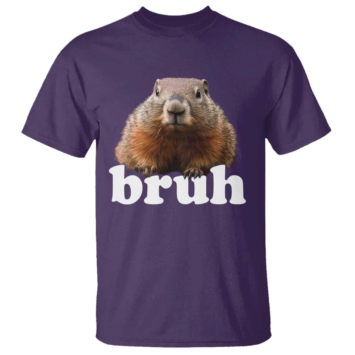 Bruh Groundhog T Shirt Funny Woodchuck Youth Teens Kids Slang TS10 Purple Print Your Wear