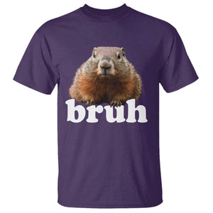 Bruh Groundhog T Shirt Funny Woodchuck Youth Teens Kids Slang TS10 Purple Print Your Wear