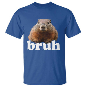 Bruh Groundhog T Shirt Funny Woodchuck Youth Teens Kids Slang TS10 Royal Blue Print Your Wear
