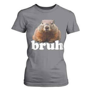 Bruh Groundhog T Shirt For Women Funny Woodchuck Youth Teens Kids Slang TS10 Charcoal Print Your Wear