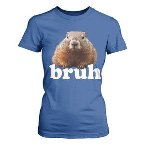Bruh Groundhog T Shirt For Women Funny Woodchuck Youth Teens Kids Slang TS10 Royal Blue Print Your Wear