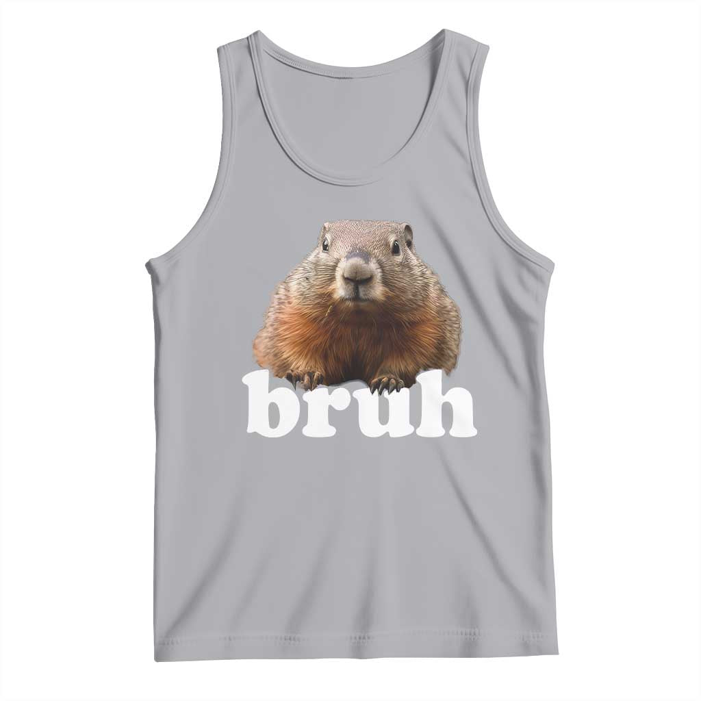 Bruh Groundhog Tank Top Funny Woodchuck Youth Teens Kids Slang TS10 Athletic Heather Print Your Wear
