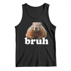Bruh Groundhog Tank Top Funny Woodchuck Youth Teens Kids Slang TS10 Black Print Your Wear