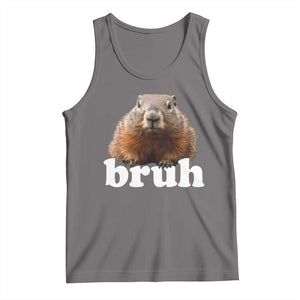 Bruh Groundhog Tank Top Funny Woodchuck Youth Teens Kids Slang TS10 Deep Heather Print Your Wear
