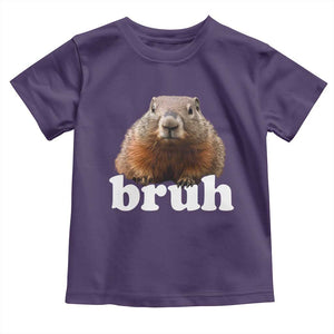 Bruh Groundhog Toddler T Shirt Funny Woodchuck Youth Teens Kids Slang TS10 Purple Print Your Wear
