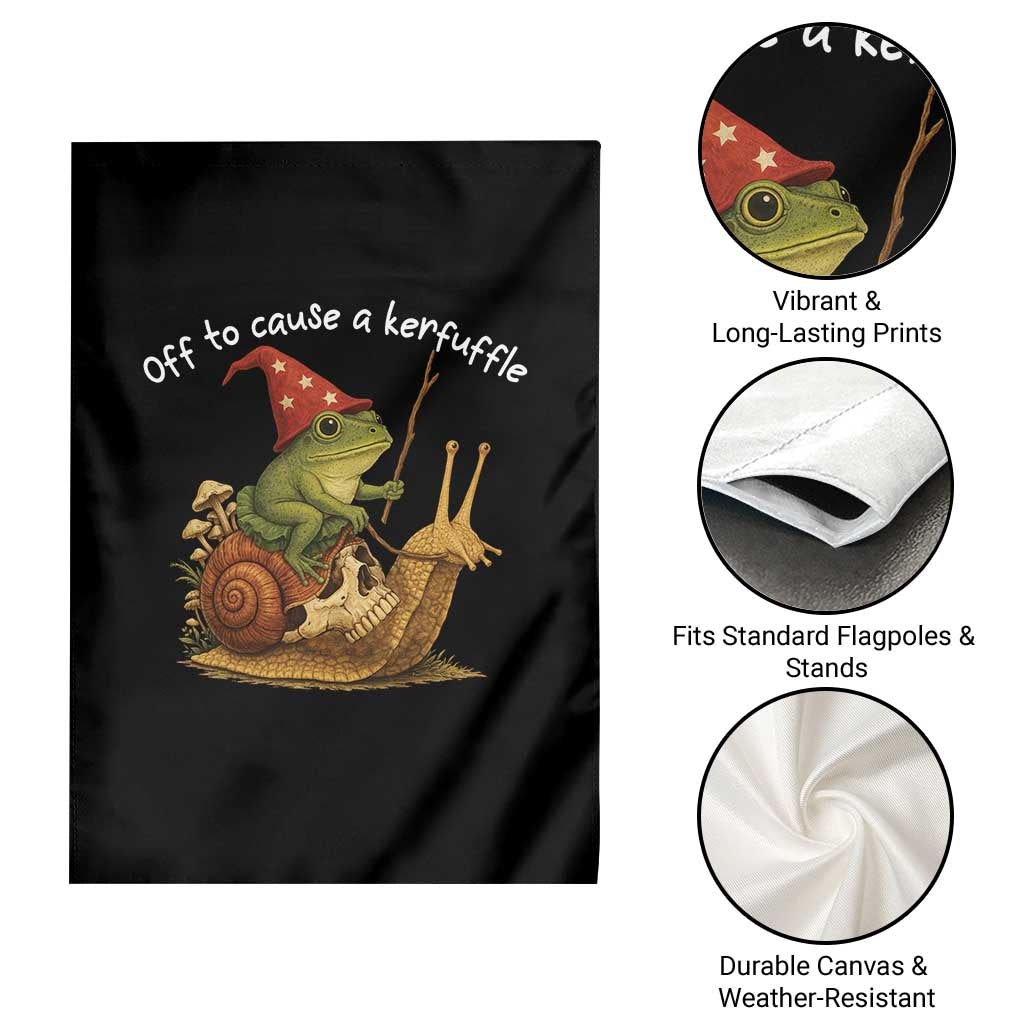 Whimsical Frog Wizard Meme Garden Flag Off to Cause A Kerfuffle TS10 Print Your Wear