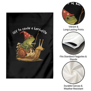Whimsical Frog Wizard Meme Garden Flag Off to Cause A Kerfuffle TS10 Print Your Wear