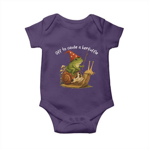 Whimsical Frog Wizard Meme Baby Onesie Off to Cause A Kerfuffle TS10 Purple Print Your Wear
