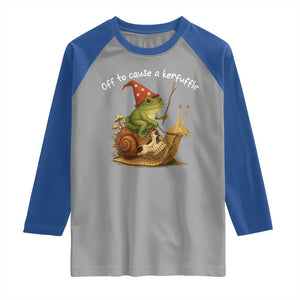 Whimsical Frog Wizard Meme Raglan Shirt Off to Cause A Kerfuffle TS10 Sport Gray Royal Print Your Wear