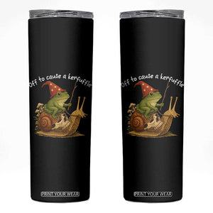 Whimsical Frog Wizard Meme Skinny Tumbler Off to Cause A Kerfuffle TS10 Black Print Your Wear