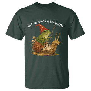 Whimsical Frog Wizard Meme T Shirt Off to Cause A Kerfuffle TS10 Dark Forest Green Print Your Wear