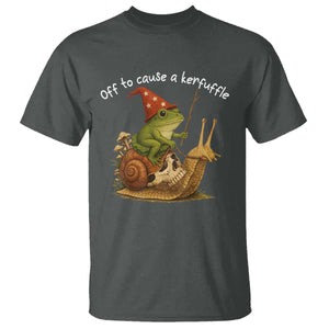 Whimsical Frog Wizard Meme T Shirt Off to Cause A Kerfuffle TS10 Dark Heather Print Your Wear
