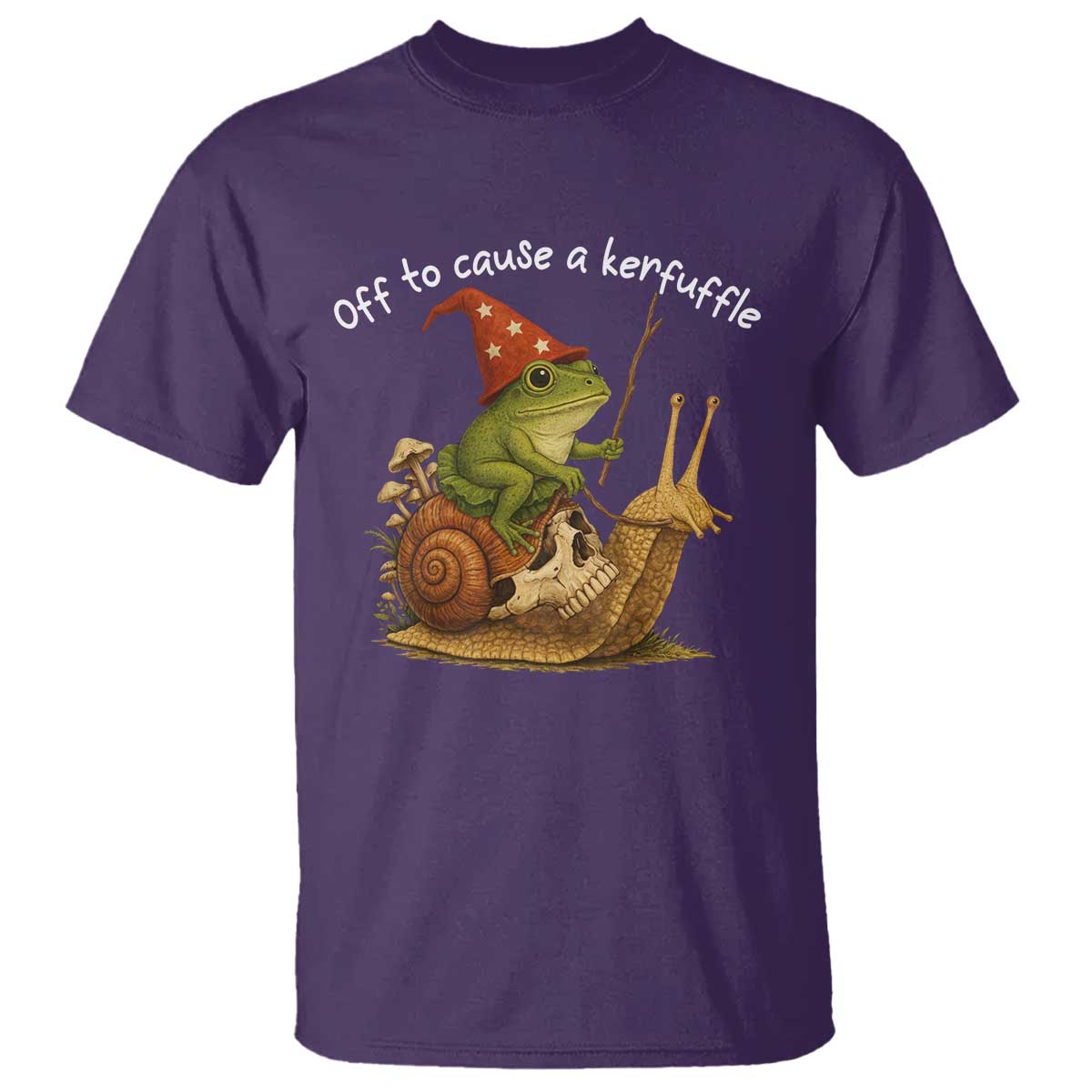 Whimsical Frog Wizard Meme T Shirt Off to Cause A Kerfuffle TS10 Purple Print Your Wear