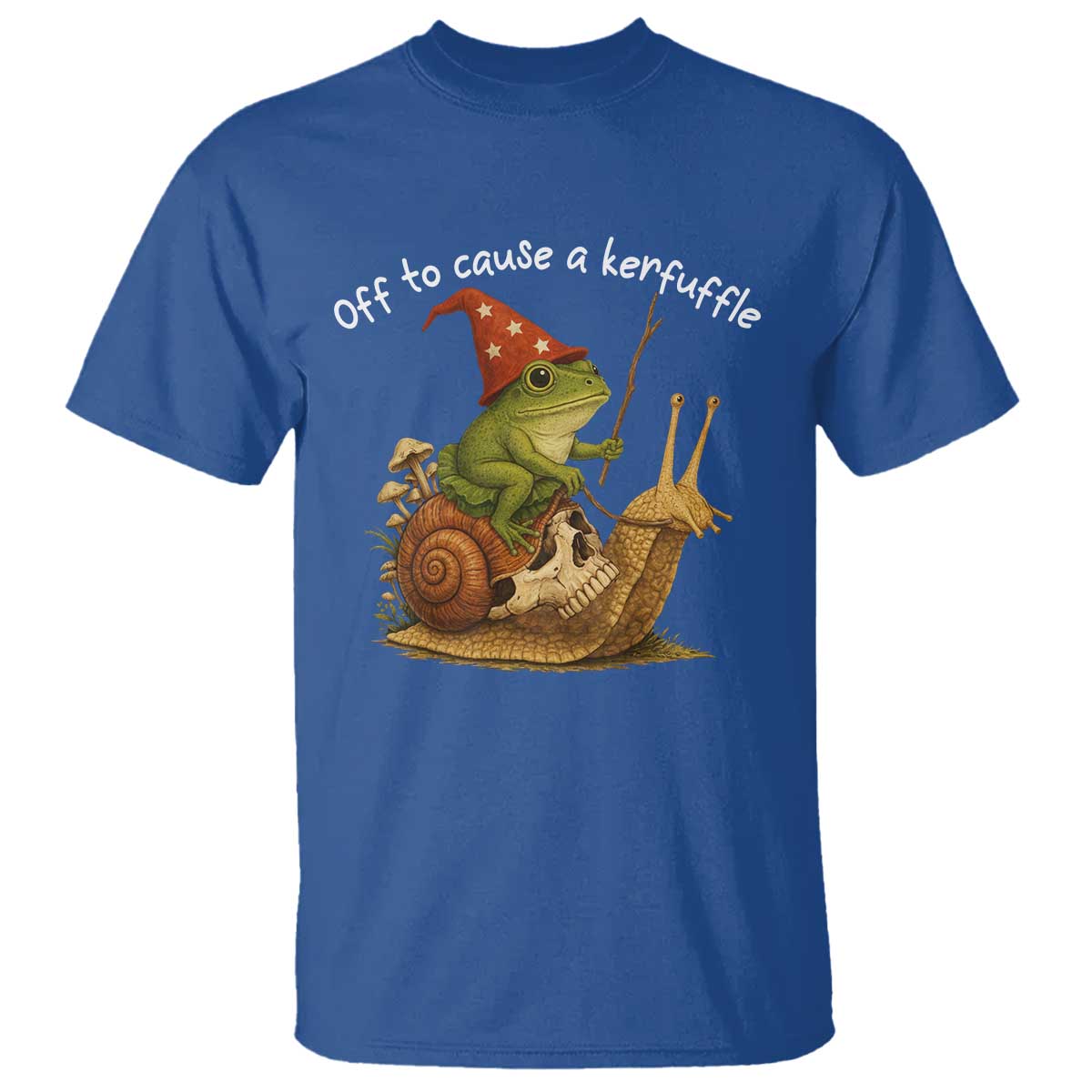Whimsical Frog Wizard Meme T Shirt Off to Cause A Kerfuffle TS10 Royal Blue Print Your Wear