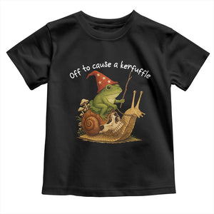 Whimsical Frog Wizard Meme Toddler T Shirt Off to Cause A Kerfuffle TS10 Black Print Your Wear
