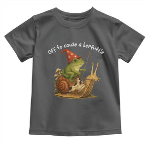 Whimsical Frog Wizard Meme Toddler T Shirt Off to Cause A Kerfuffle TS10 Dark Heather Print Your Wear