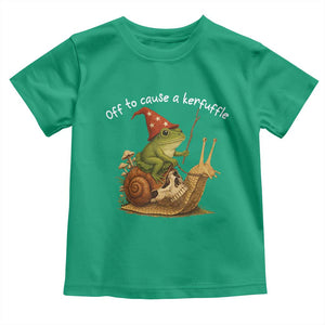 Whimsical Frog Wizard Meme Toddler T Shirt Off to Cause A Kerfuffle TS10 Irish Green Print Your Wear