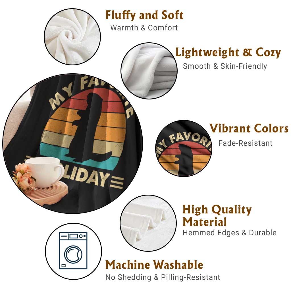 Groundhog Day Throw Blanket My Favorite Holiday Retro Woodchuck TS10 Print Your Wear